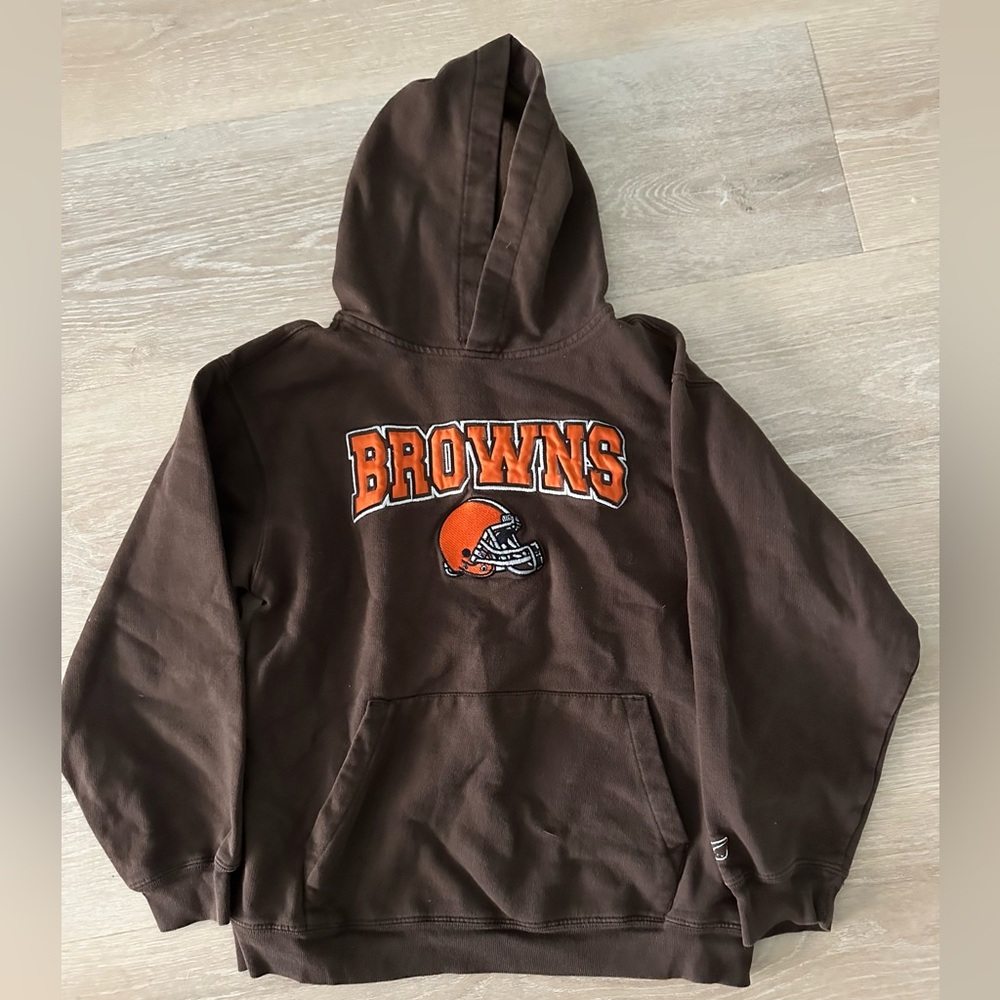 Youth boys Cleveland Browns NFL hoodie Medium 10-12 football license embroidery